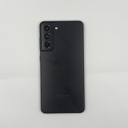 Samsung S21 FE from the back showing the back panel and Camera against a white background